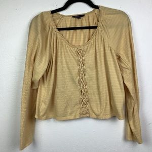 American Eagle Yellow lace up top size XS